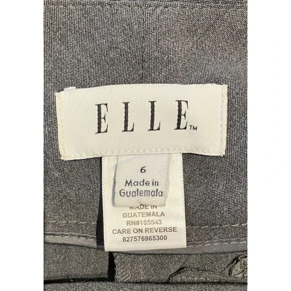 ELLE Womens Gray Straight Leg Dress Pants Size 6 - Picture 2 of 7